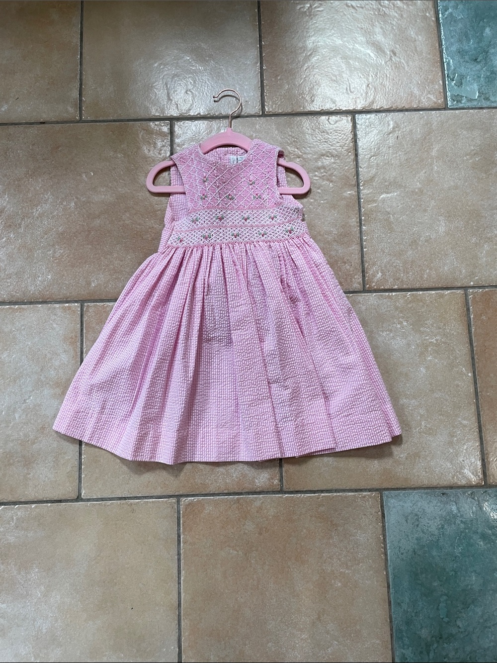 Carriage Boutique Pink Smocked Embroidered Girls Dress